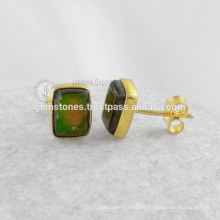 Natural Gemstone Bezel Stud Pendientes, hechos a mano Bezel Stud Earrings Fabricante de joyería - Gemstone Earrings Joyería